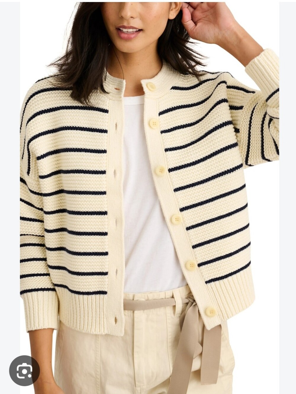 Alex Mill cotton knit striped cardigan Sz M